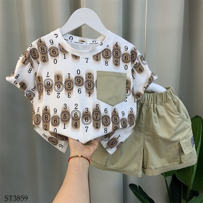 ST3859 SET ÁO THUN MIX QUẦN SHORT BÉ TRAI