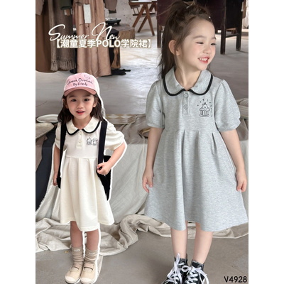 V4928 VÁY CỔ SEN BÉ GÁI HÃNG HSMMC