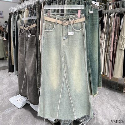 VM1204 CHÂN VÁY JEAN HÀNG QUẢNG CHÂU CAO CẤP