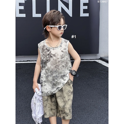 ST3957 Áo ba lỗ và quần short bé trai