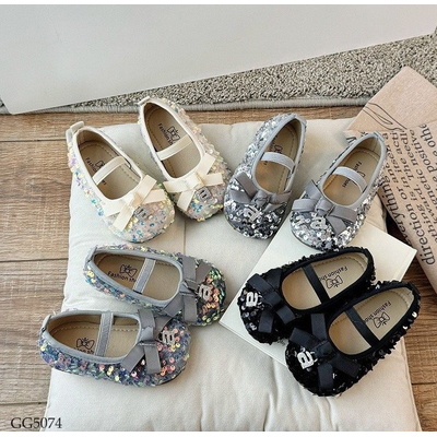 GG5074 GIÀY BÚP BÊ NƠ ĐÍNH SEQUIN BG