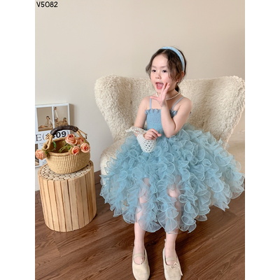 V5082 VÁY CÔNG CHÚA 2 DÂY CHO BÉ GÁI