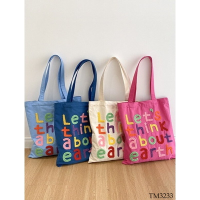 TM3233 TÚI TOTE IN CHỮ SẮC MÀU