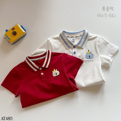 AT4813 ÁO POLO CỘC TAY HÌNH MÈO CHO BÉ