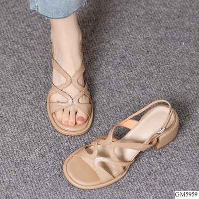 GM5959 SANDAL GÓT VUÔNG QUAI XOẮN