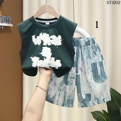 ST4202 SET ÁO SÁT NÁCH MIX QUẦN JEAN NGỐ BÉ TRAI