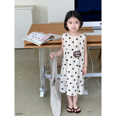 V5397 VÁY CHẤM BI CHO BÉ GÁI