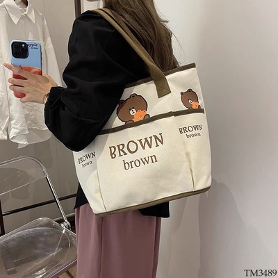 TM3489 TÚI TOTE GẤU BROWN