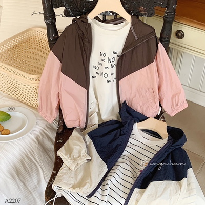 A2207 ÁO KHOÁC PHỐI MÀU CHO BÉ