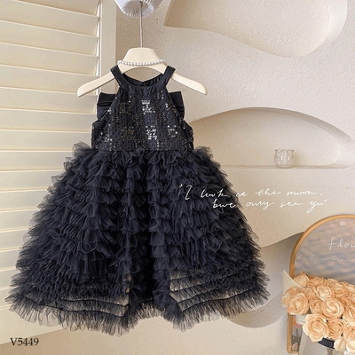 V5449  VÁY CÔNG CHÚA NƠ LƯNG CHO BÉ GÁI