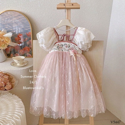 V5447  VÁY TAY BỒNG PHONG CÁCH TRUNG HOA