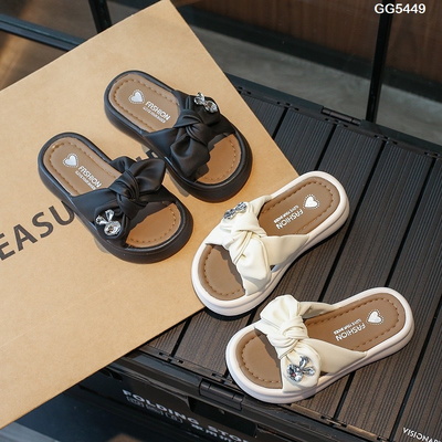 GG5449 Dép quai thắt nơ xinh cho bé