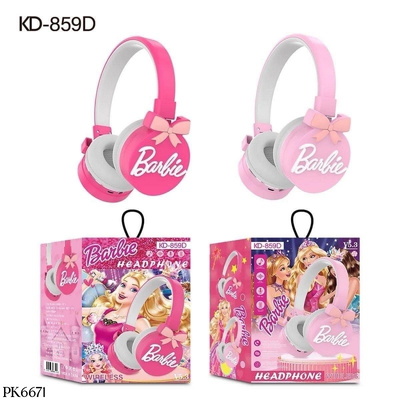 PK6671 TAI NGHE KHÔNG DÂY BARBIE HỒNG CHO BÉ