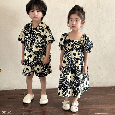 SD166  SET BỘ COUPLE HOA CHO BÉ 