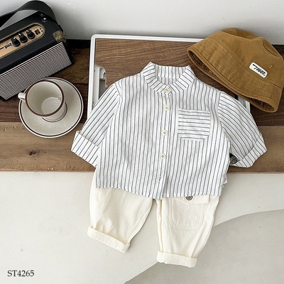 ST4265 ÁO SƠ MI KẺ PHỐI QUẦN CHO BÉ TRAI