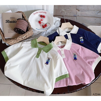 A2244  ÁO POLO PHỐI MÀU CHO BÉ 