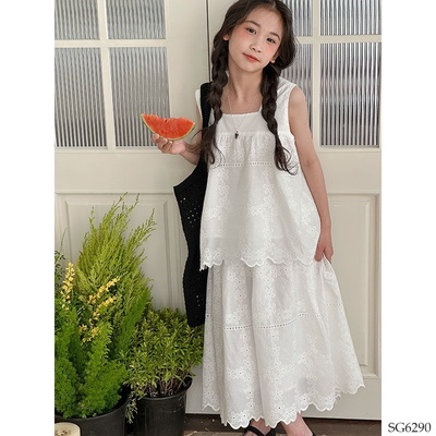 SG6290  SET ÁO BABYDOLL VIỀN BÈO PHỐI CHÂN VÁY CHO BÉ 