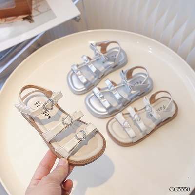 GG5550 DÉP SANDAL NƠ TIM CHO BÉ