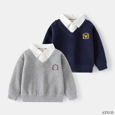 AT5135 ÁO NỈ GIẢ 2 MẢNH CHO BÉ TRAI HÃNG WELLKIDS