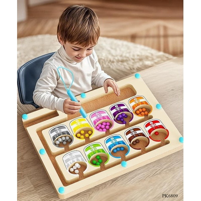 PK6809 BẢNG GỖ MONTESSORI PHÂN BIỆT MÀU SẮC VÀ SỐ ĐẾM CHO BÉ