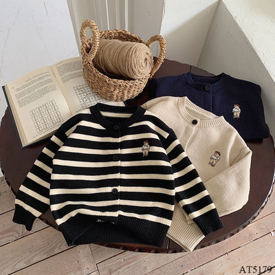 AT5179 ÁO KHOÁC LEN CARDIGAN CỔ TRÒN CHO BÉ