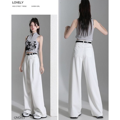 QM2611 QUẦN SUÔNG TENCEL TRẮNG CHO NỮ 