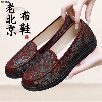 GM6368 Giày bệt trung niên họa tiết hoa