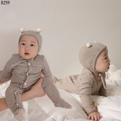 B259 BODY LIỀN THÂN KẺ SỌC KÈM MŨ CHO BÉ