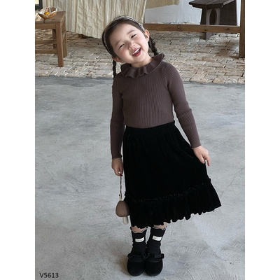 V5613  CHÂN VÁY NHUNG BÉ GÁI