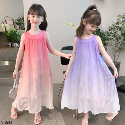 V5634 VÁY CỔ YẾM CHO BÉ GÁI
