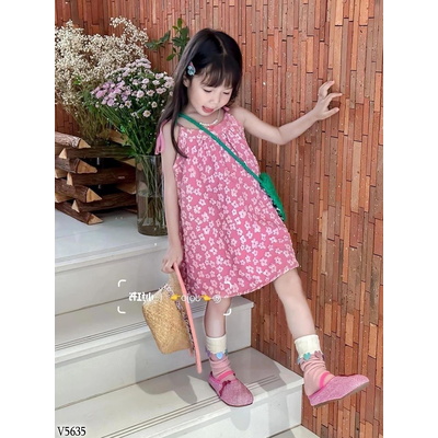 V5635 VÁY HOA 2 DÂY CHO BÉ GÁI