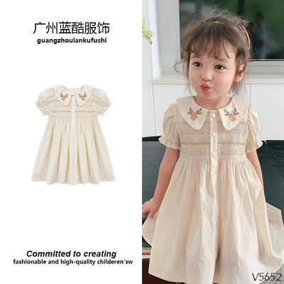 V5652 VÁY THÊU HOA BÉ GÁI