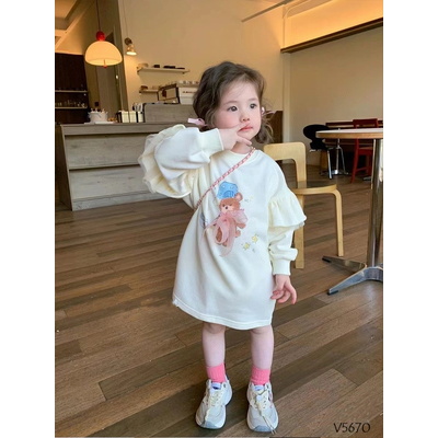 V5670 VÁY NỈ BÉ GÁI