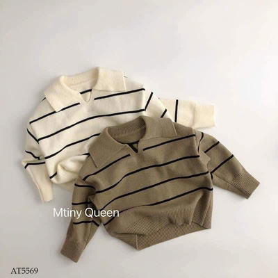 AT5569 ÁO LEN PHỐI KẺ MÀU NHÀ MTinyQueen