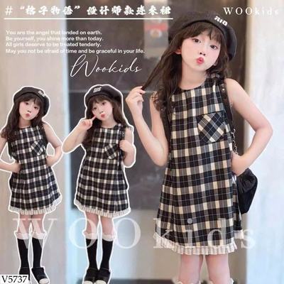 V5737 VÁY KẺ SÁT NÁCH CHO BÉ GÁI