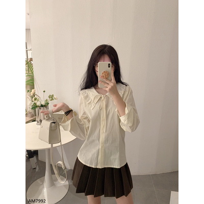 AM7992 ÁO SƠ MI CỔ BÚP BÊ BUỘC DÂY CHO NỮ