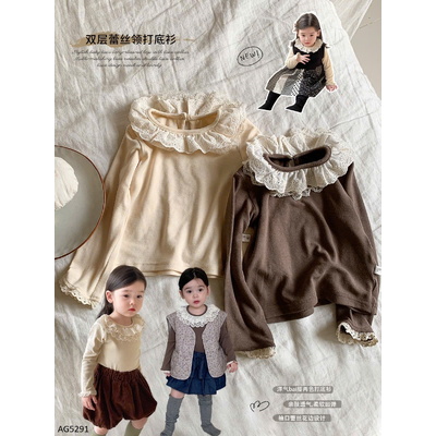 AG5291 ÁO THUN DÀI TAY PHỐI CỔ REN