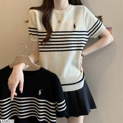 AM8174 ÁO LEN KẺ CỘC TAY CHO NỮ 