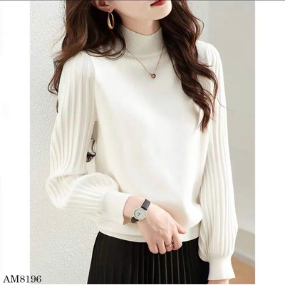 AM8196  ÁO LEN CASHMERE NỮ CỔ 3P