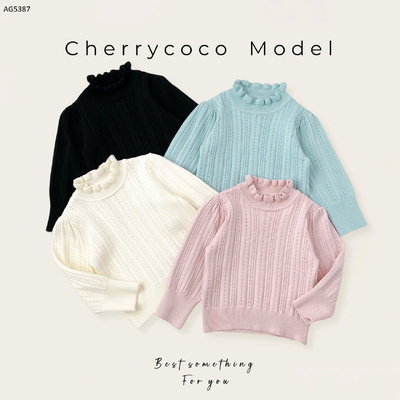 AG5387 ÁO LEN DÀI TAY CỔ BÈO