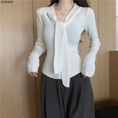 AM8490 ÁO LEN CỔ ĐIỆU CHO NỮ