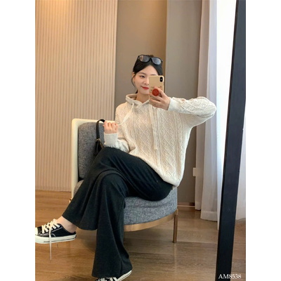 AM8538 ÁO LEN BE VẶN THỪNG CÓ MŨ IN BLUE