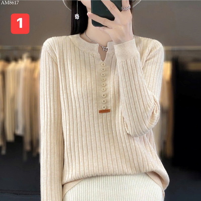 AM8617 ÁO LEN PHỐI CÚC CHO NỮ