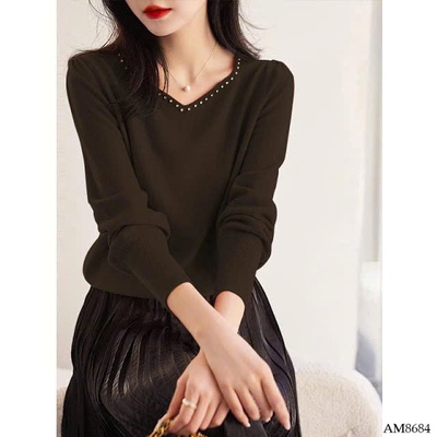 AM8684 ÁO LEN CỔ V CHO NỮ