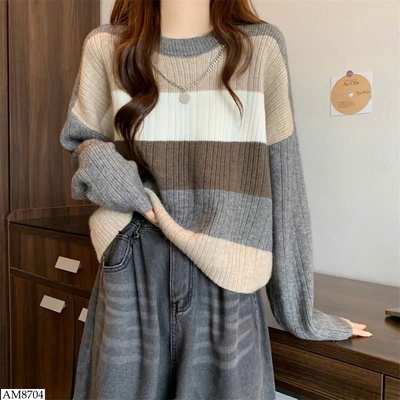 AM8704 ÁO LEN PHỐI MÀU CHO NỮ