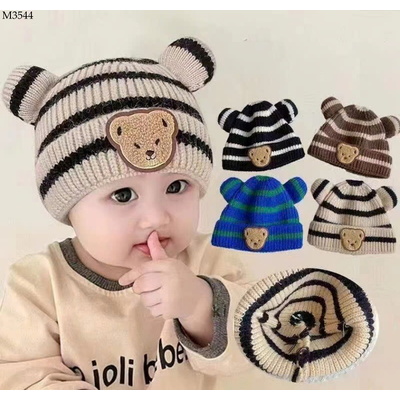 M3544 MŨ LEN GẤU CHO BÉ