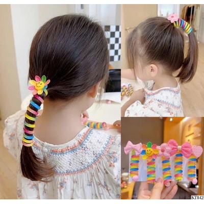 KT1142 SET 6 DÂY BUỘC TÓC LÒ XO HOẠT HÌNH