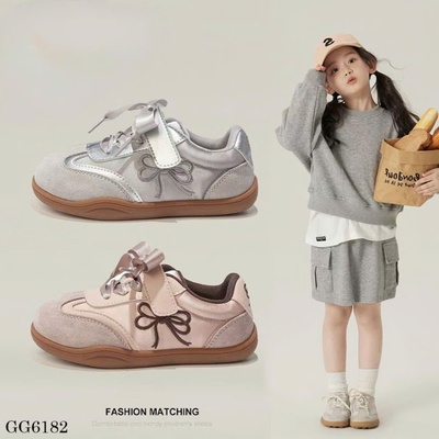 GG6182 GIÀY THỂ THAO NƠ THÊU BÉ GÁI