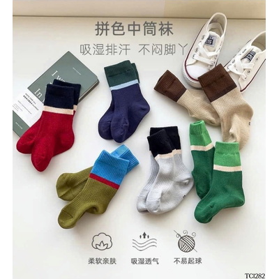 TC1282 COMBO 6Đ TẤT PHỐI MÀU BÉ