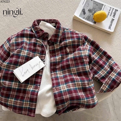 AT6223 ÁO SƠ MI KẺ CHO BÉ TRAI NHÀ NINGLI